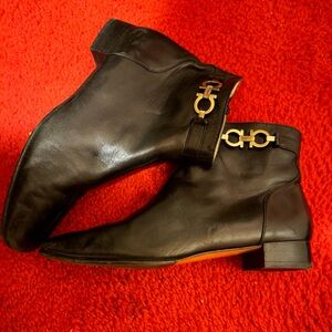 Ferragamo leather ankle boots